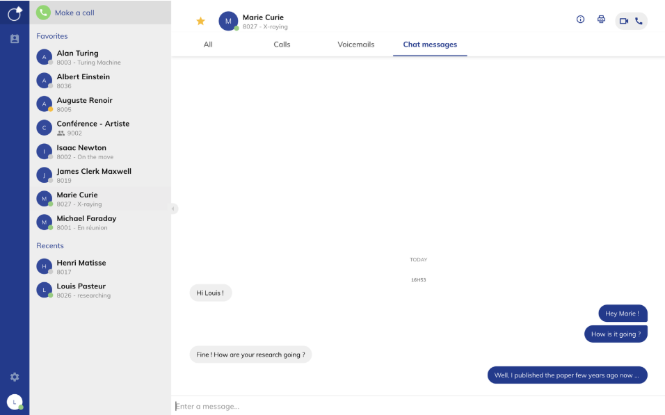 Interface de messagerie